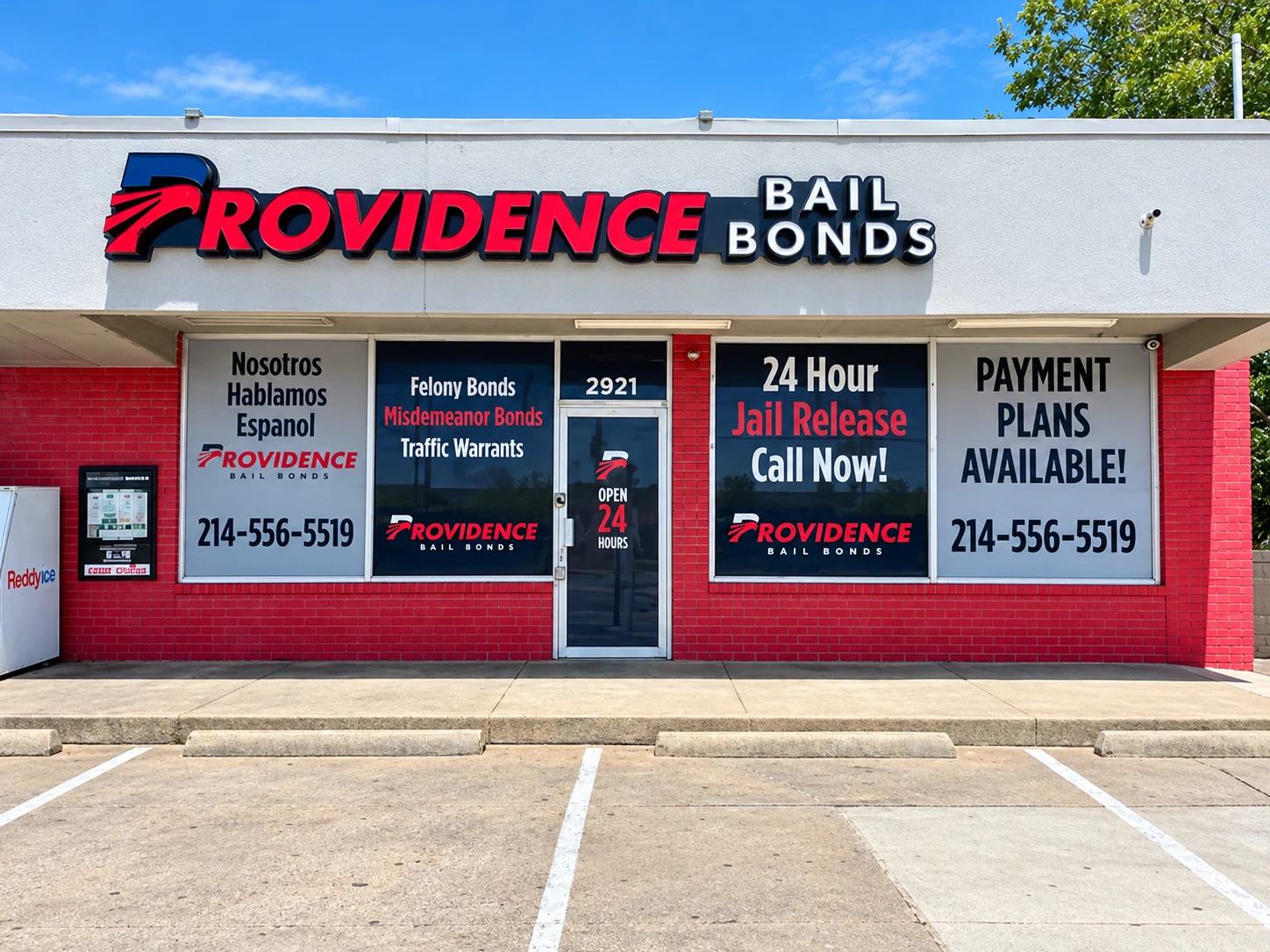 Providence Bail Bonds office at 2921 W Camp Wisdom Road in Dallas.